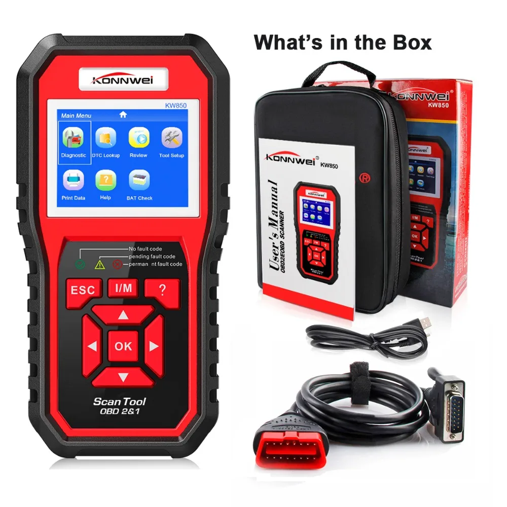 KONNWEI KW850 obd2 auto diagnostic scanner Full OBD 2 OBDII Code Reader