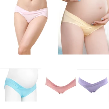 

Loozykit Low Waist Maternity Underwear Pregnant Cotton Breathable Belly Support Women U-Shaped Panties Soft Maternity Panties