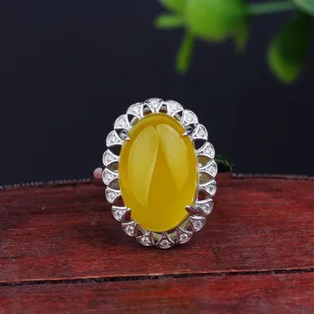 

Thai silver wholesale new micro s925 pure silver inlay plating process claw set topaz pulp lady's opening ring