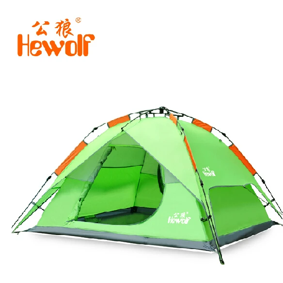 Best price at $115 Cheap Outdoor camping supplies Large Camping Tent 4 Person Family Tenda Barraca Mountaineering Waterproof Camp HEWOLF Automatic Tent