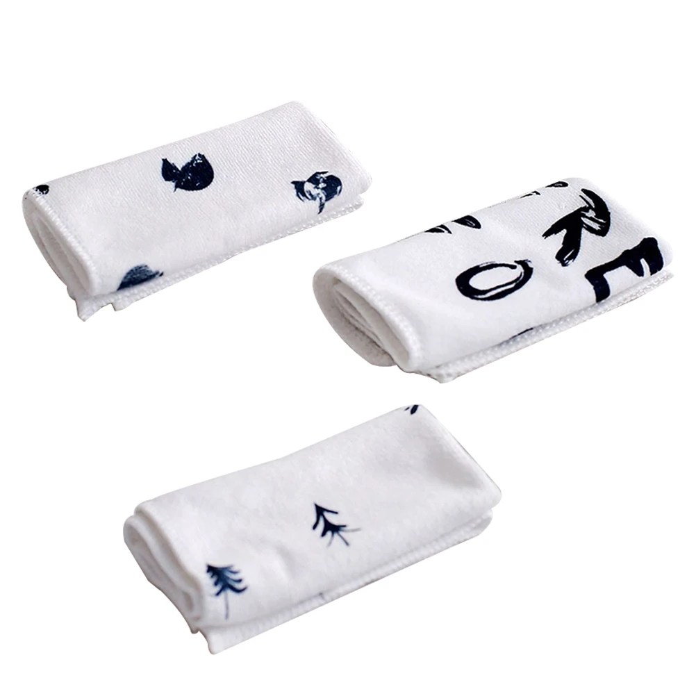 

3pcs/Pack Practical Square Dish Washing Towel Fashion Kitchen Dishes Bowl Printing Scourer Washing Cloths (Random Pattern)