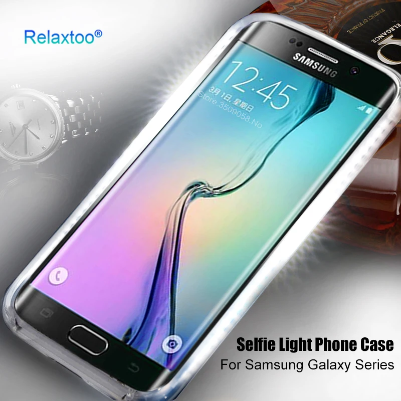 

selfie light up phone case for samsung galaxy s7 s6 edge cover light up cases s6edge s7edge G920F G925F G930F G935F coque funda