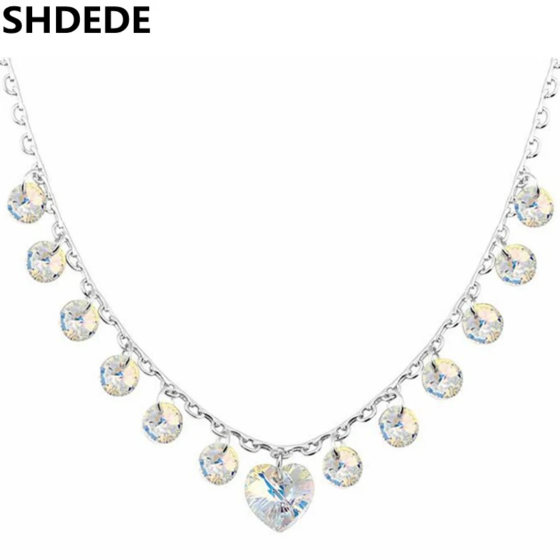 

SHDEDE Heart Necklaces Pendant Crystal from Swarovski Fashion Chokers For Women Wedding Jewelry Anniversary Gift -14092