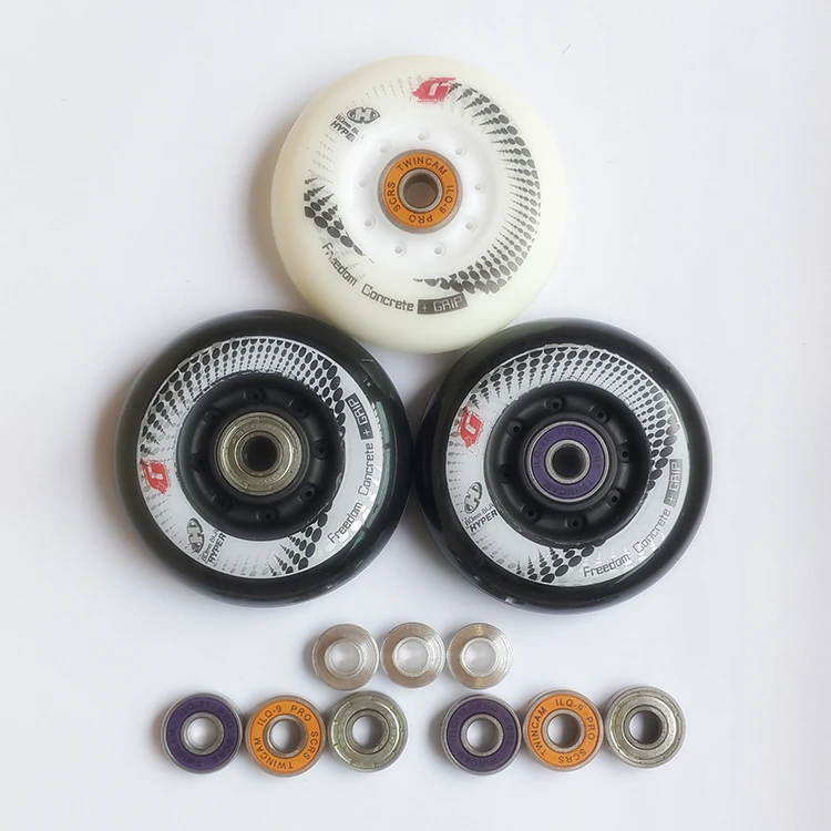 

[Wheel + Bushing + Bearing] 8 Pcs Hyper +G Concrete 84A Skating Wheel, ABEC-9 ILQ-9 ILQ-11 608 Bearing, Aluminum Alloy Bushing