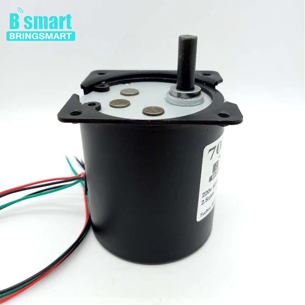 

Bringsmart Barbecue, Table etc. Motor AC 220V Low Noise 70KTYZ Synchronous Motor 2.5-110rpm Reverse Speed Reducer Motor