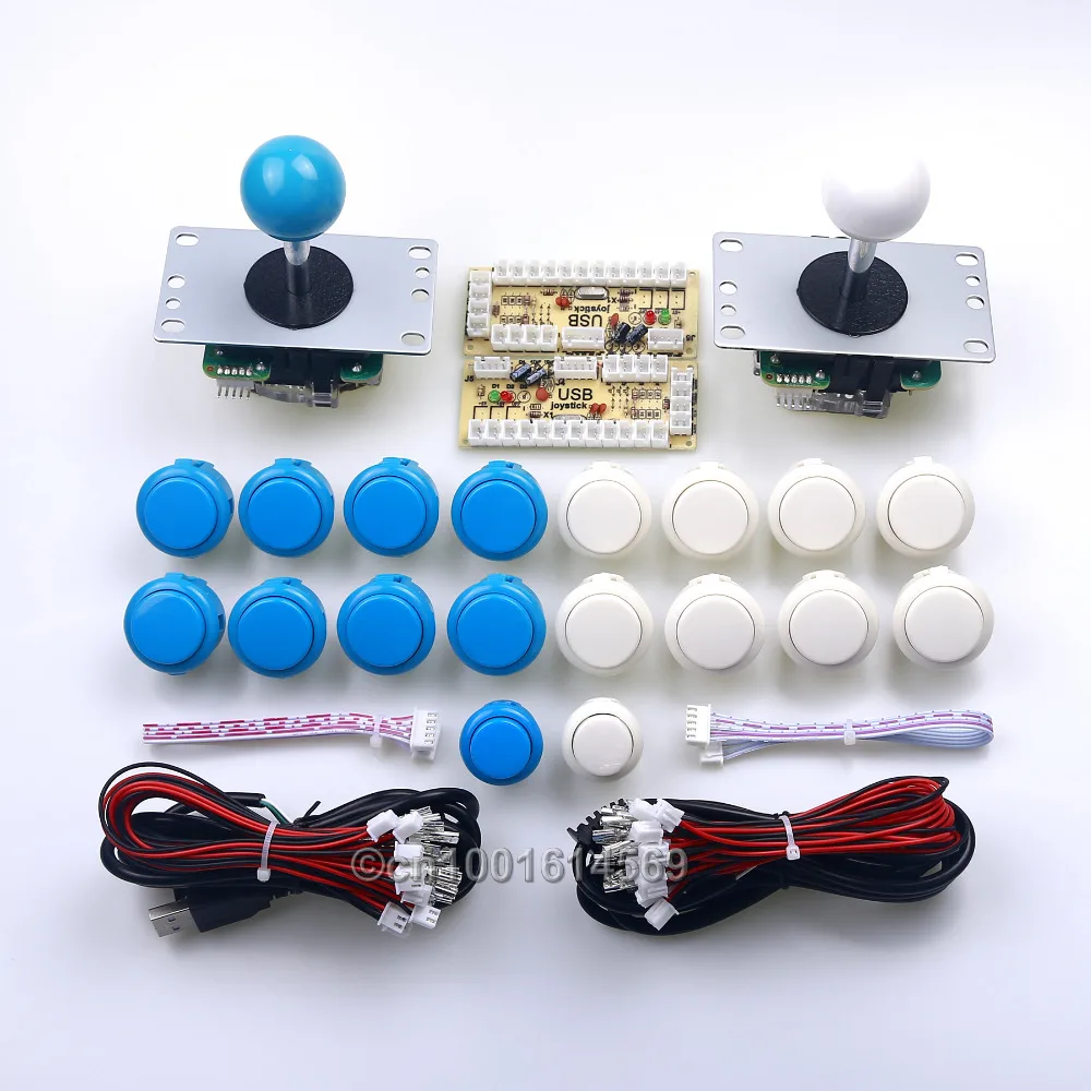 

Arcade Game DIY 16 x 30mm Sanwa Buttons Cables & 2 x 24mm China Arcade Buttons + 2 x Sanwa Arcade Stick & USB Port PC Encoders
