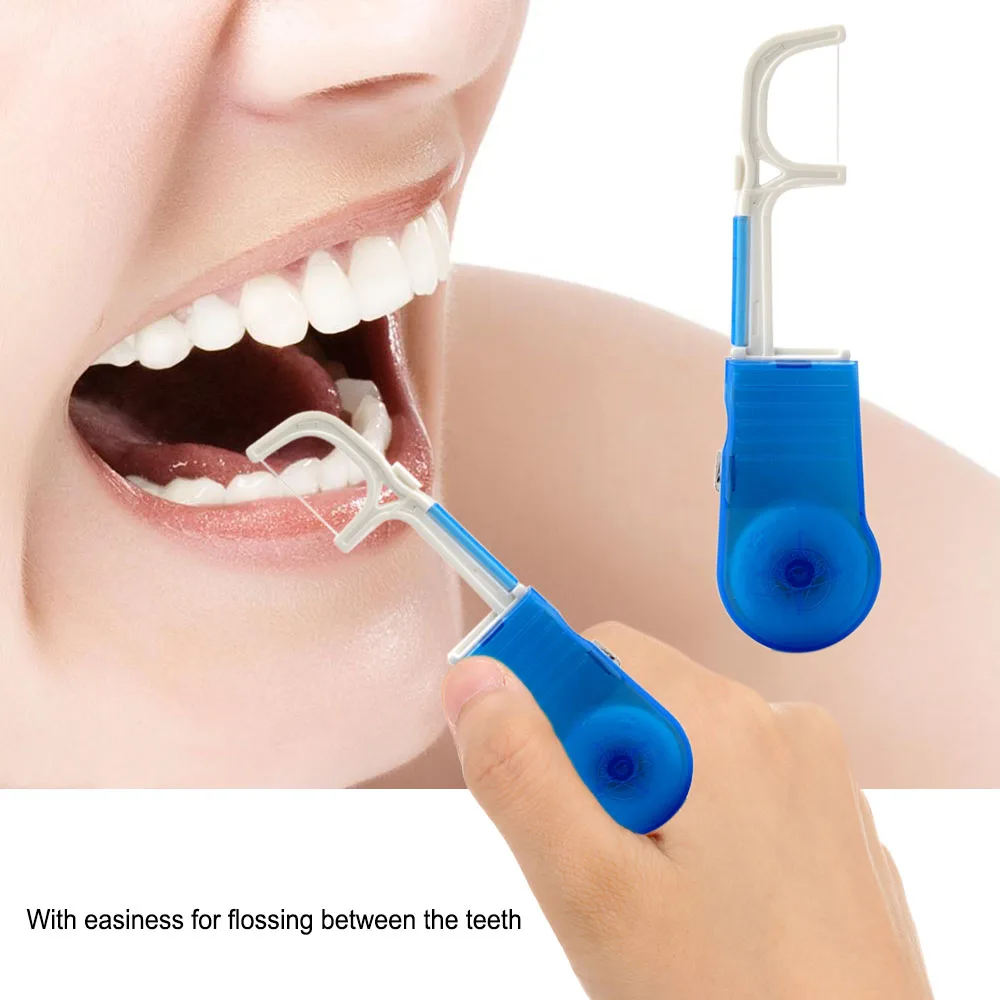 

30 Meters Dental Flosser Built-in Spool Wax Replacement Wire Dental Floss Toothpicks Interdental Brush Wire Dental Flosser