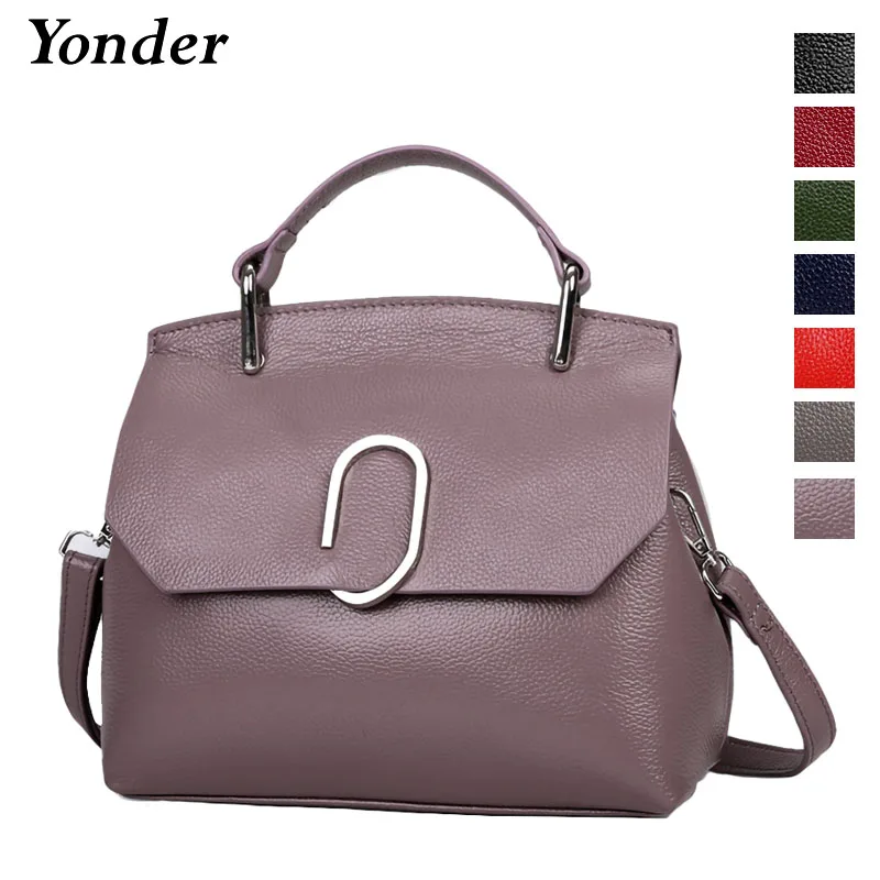 

Yonder shoulder bag women Genuine Leather handbags ladies messenger crossbody bag fashion shell bag female high quality Purple
