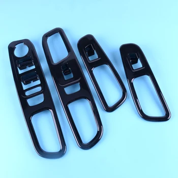 

New 4pcs ABS Black Door Armrest Window Lift Button Cover Trim Sticker Car Styling Inteior Fit For Jeep Renegade 2015 2016 2017