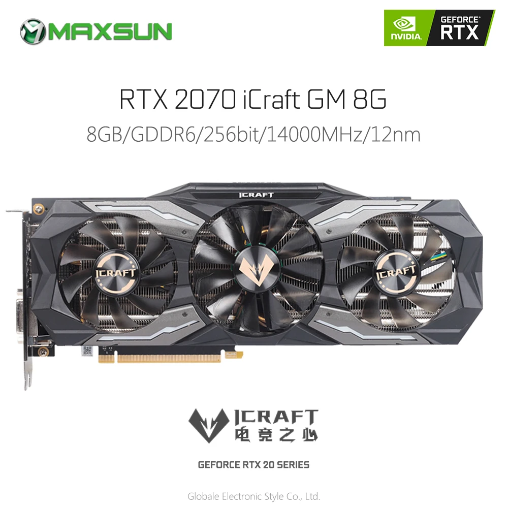 Оригинальная видеокарта MAXSUN GeForce RTX 2070 iCraft GM 8G игровая GDDR6 256 бит 14 Гбит/с HDMI DVI