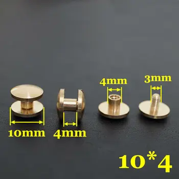 

50pc Q2-10x4 Solid Brass belt screw Chicago Screw Leathercraft