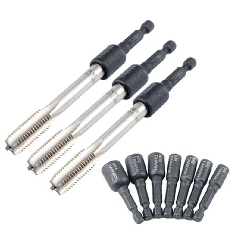 

One Pcs Screw Tap Tapping Chuck Socket Bit 1/4" Hex Shank Electric Socket Head Tap Drill Set Hand Tool M4 M5 M6 M8 M10 M12 M14