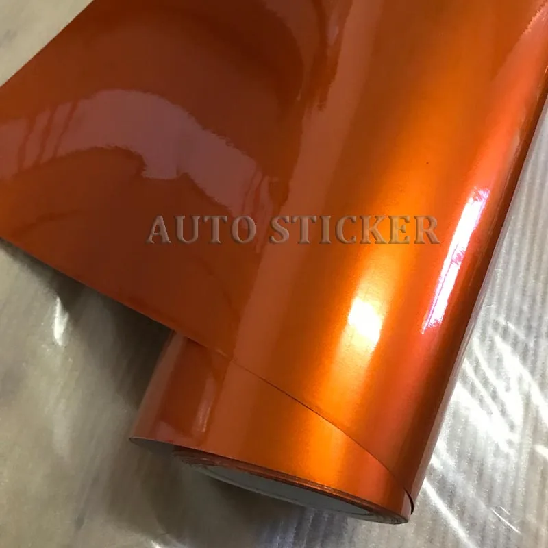 orange glossy metallic car wraps 5