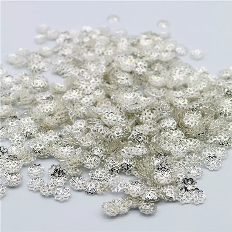 1000pcs/lot 6mm Silver Gold Plated Flower petal End Spacer Beads Caps Charms Bead Cups For Jewelry Making(yiwu) Jewelry Findings
