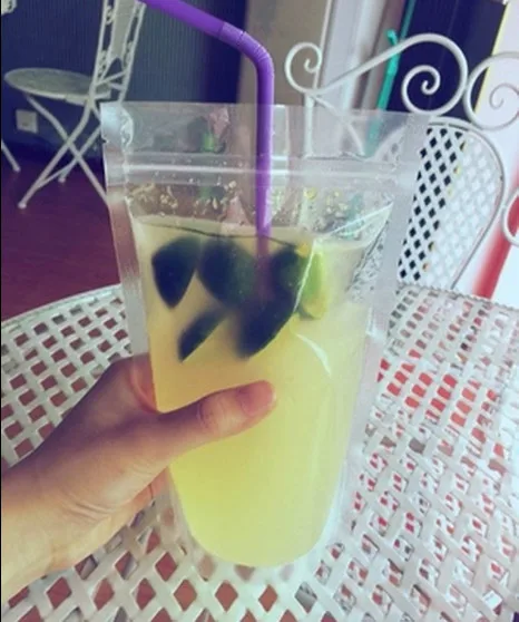 Прозрачный пластиковый пакет на змейке, Ziplock мешок для молоко чай кофе mocktail bubbletea сок 200-250 мл 100 шт