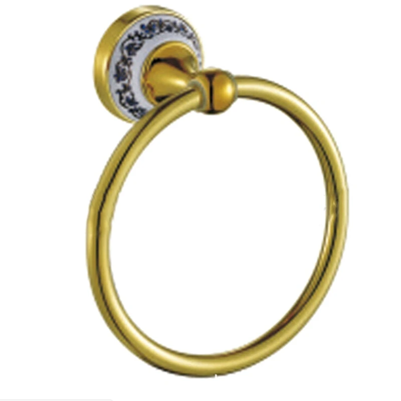 Towel Rings Luxury Crystal Brass Gold Towel Ring Towel Holder Bath