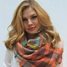 The Pumpkin Patch~Plaid Oversized Blanket Scarf Tartan Scarf