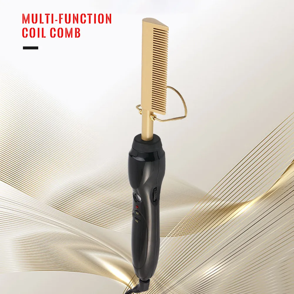 

Electric Comb Straightener wand Hair Curling Irons Hot Straightening Electric Comb Titanium Alloy hair curler Comb Hair Care