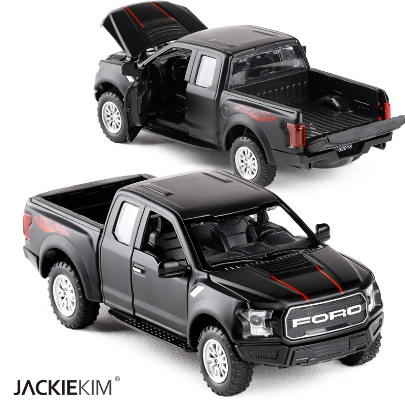 

1:32 F150 Pick up Truck Alloy Car Model Metal Diecasts Toy Vehicles Pull Back Flashing Sound For Kids Toy Free Shipping