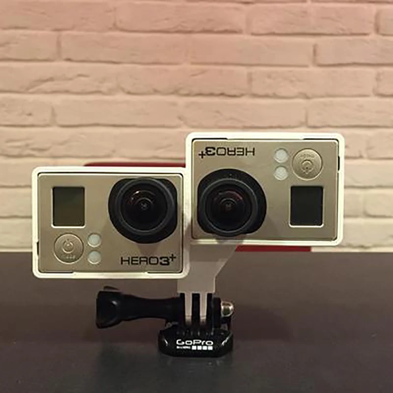 Sunnylife 2In1 Camera Shell Frame 2 gopro double Bracket Housing Filming Holder Dual Port Case for Gopro Hero 3+  4 3D Printing (1)