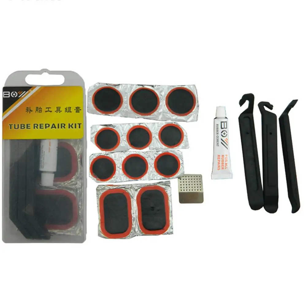 

Bike Bicycle Flat Tire Tyre Repair Kit Tool Set Kit Patch Rubber Portable Fetal Best Quality Cycling Portable Outdoor Tool