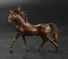 70MM/2.7 Collect Curio Rare Chinese Fengshui Bronze Zodiac Animal Horse Statue Fine Horse Statuary 79g ag0003 argentina 2012 leo gallegos municipal committee statue horse stamp 1 new 1120