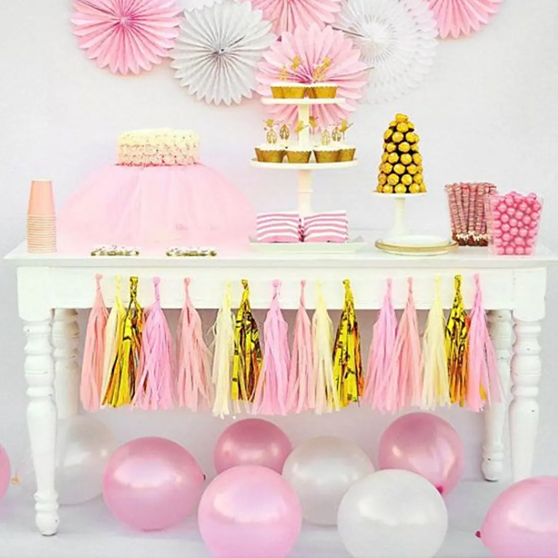 aliexpress com buy 5pcs 35cm tissue paper tassel garland tissue paper flower garland