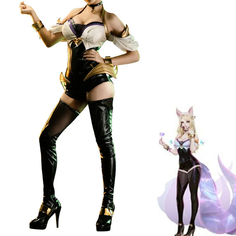 Карнавальный костюм LOL KDA Ahri комбинезон полный комплект синтетические парики для