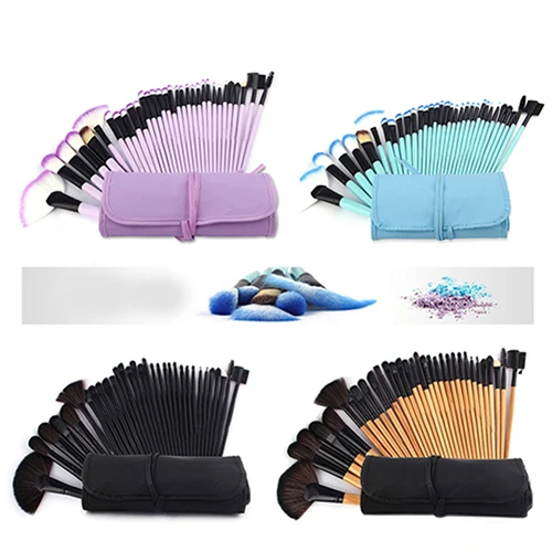 

10/32 Pcs Wood Handle Make-Up Brushes Kit Pro Beauty Cosmetic Make Up Set