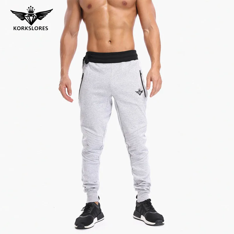 New Body Men Gyms Pants Casual Elastic Cotton Mens Fitness Workout