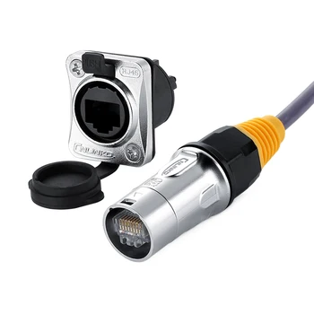 

Signal Connector Factory Provide RJ45 Female Socket Ethernet Jack Cat5 Round Metal Panel Mount Connector