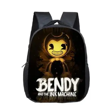 

12 Inch Bendy and The Ink Machine Kindergarten Infantile Small School Bag Cartoon Bookbag Children Baby Toddler Bag Kid Backpack