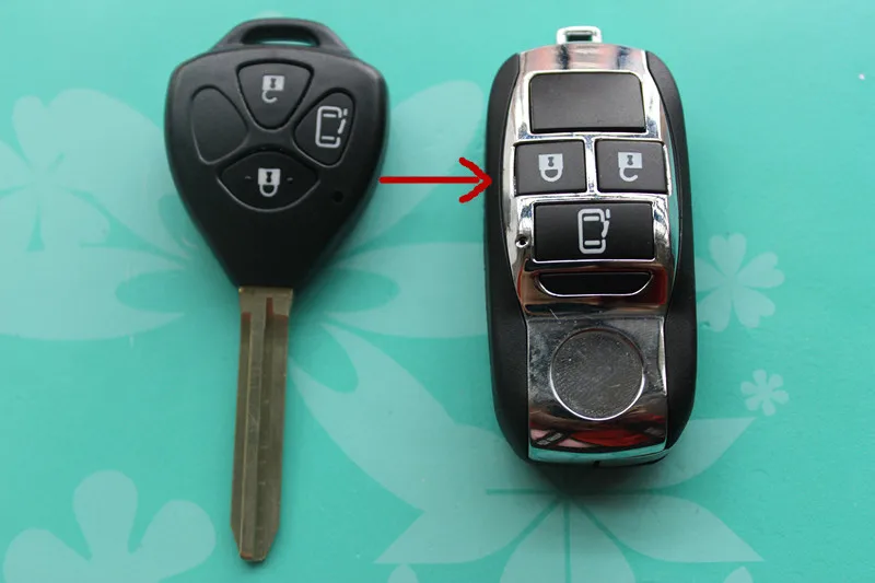 

CYCTEM 3 Buttons Flip Folding Remote Key Shell Fob Case Blank Cover Toy43 Car Keyless Entry Alarm Housing Fit For Toyota Camry