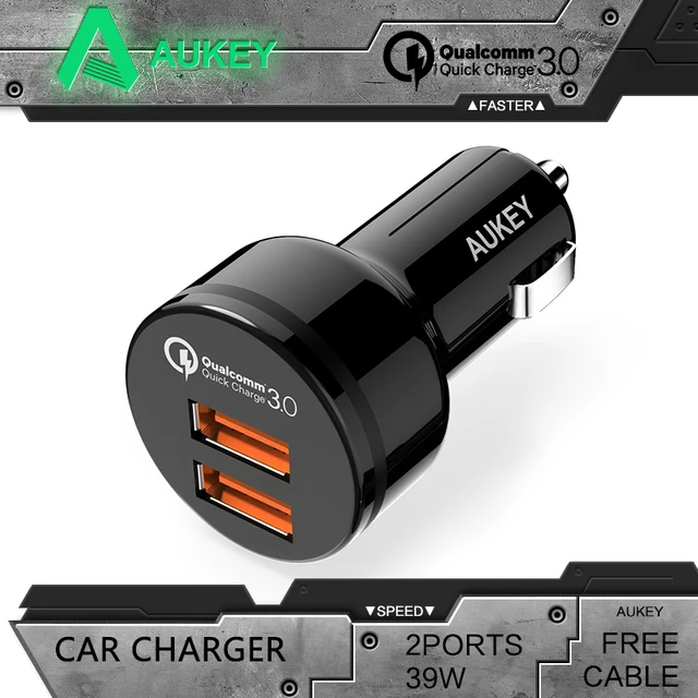 Aukey Quick Charge 3,0 два Порты Поддержка QC3.0 36 Вт USB Автомобильное Зарядное устройство для iPhone samsung Galaxy S6 Примечание htc m9 Nexus 6 Xiaomi Mi4
