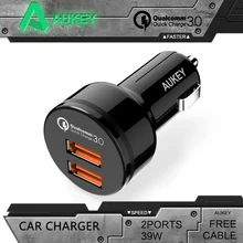 Aukey Быстрая Зарядка 3.0 Два Порта Поддержка QC3.0 36 Вт USB Автомобильное Зарядное Устройство для iPhone Samsung Galaxy S6 Note HTC M9 Nexus 6 Xiaomi Mi4