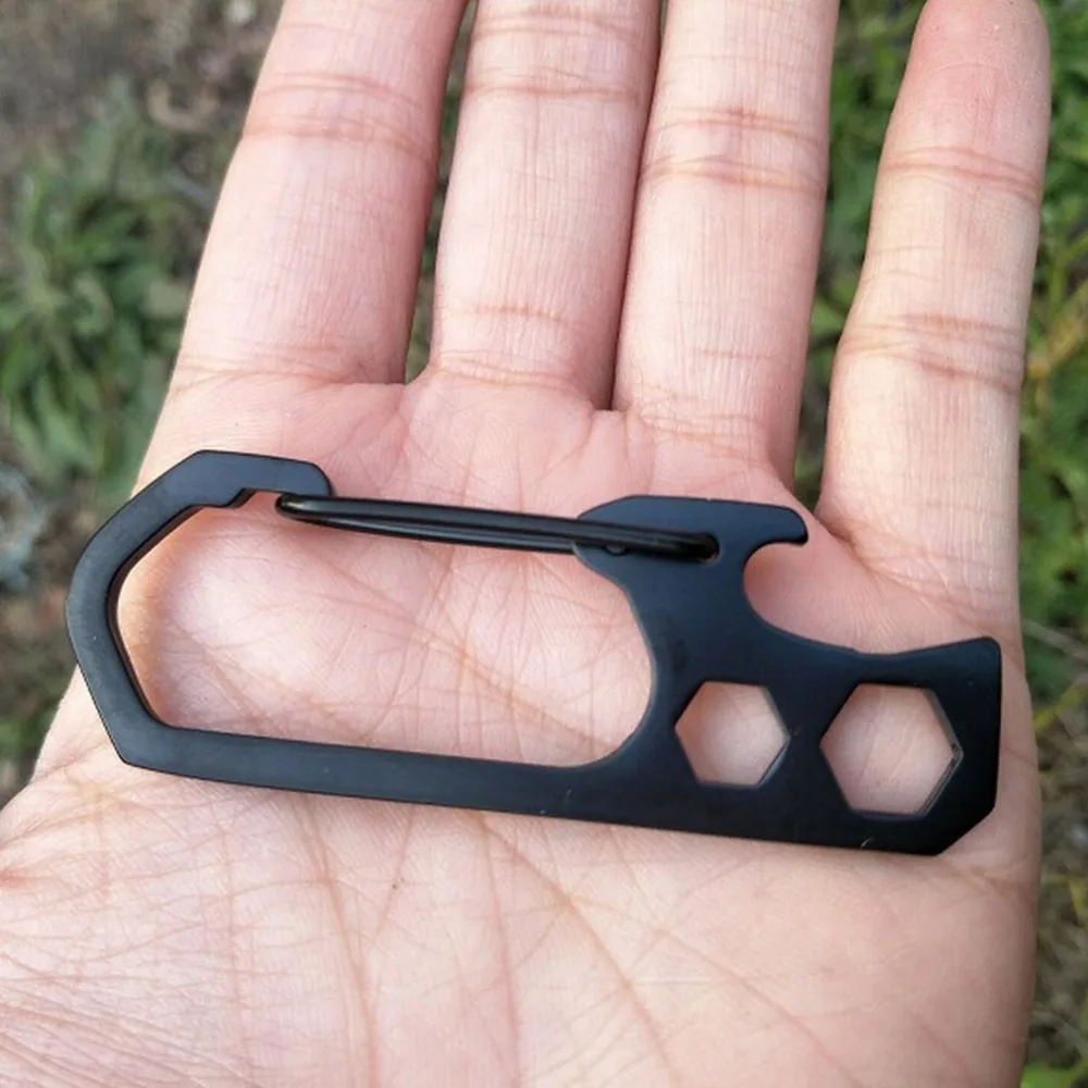 

Stainless Steel Carabiner Metal Multi-function Key Ring Opener Hex Wrench Outdoor Camping Equipment Pocket and Backpack Tool