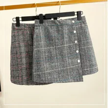 2019 New Plaid Woolen Skirt Plaid Irregular Package Hip High Waist Skirt Female Natural Plaid A-Line 2019 New Plaid Woolen Skirt Plaid Irregular Package Hip High Waist Skirt Female Natural Plaid A-Line