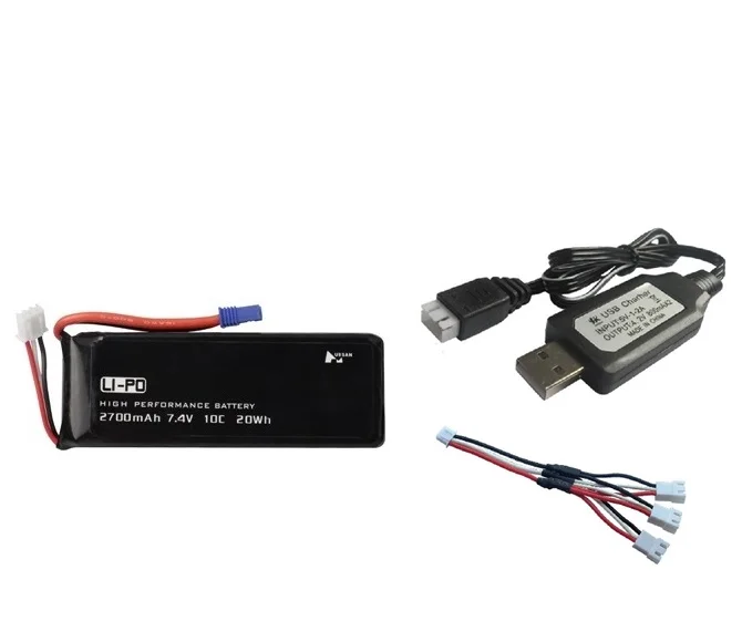 Для Hubson H501W H501S H501C 7,4 V 2700mAh 10C lipo батарея и зарядное устройство для RC Qaudcopter Дрон Запчасти 2s 7,4 v батарея - Цвет: Бургундия