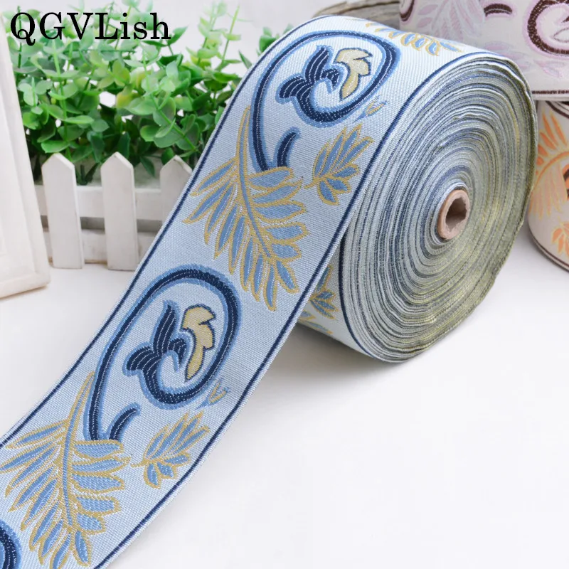 

QGVLish 25M/Roll 90mm Wide Jacquard Ribbon Belt DIY Sewing Sofa Costumes Curtain Trims Embroidery Lace Trim Material Home Decor