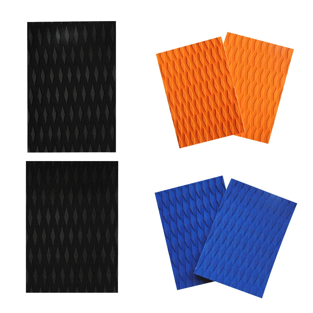 2 Pieces Ultralight Anti-slip Adhesive EVA Traction Pad Tail Pad Surf SUP Deck Grip for Surfboard Kiteboard 3 Colors