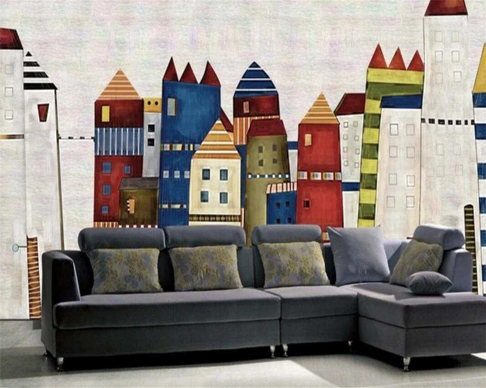 Beibehang Customize any size wallpaper Kids Room Wallpaper murals Colorful Castle Photo papel de parede para quarto | Обустройство