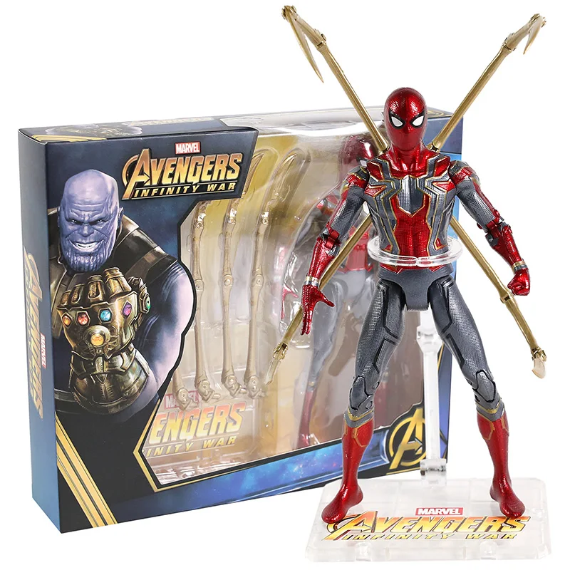 Мстители Бесконечность войны фигурки танос Железный человек Капитан Америка человек паук Халк Hawkeye Antman Экшн фигурки игрушка - Цвет: Spiderman