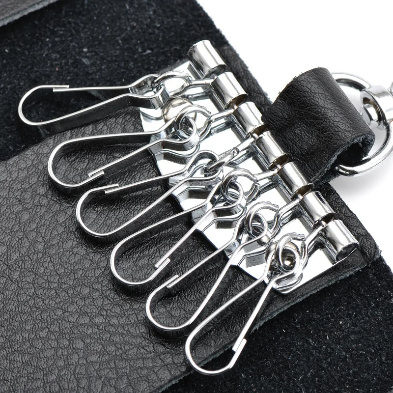 Real Leather Key Holder Men Women Keychain Organizer Waist Hanging Pouch Mini Purse Card Bag IC Card Wallet Housekeeper Key Case Key Case Key Holder Key Organizer Key Purse Card Case Holder