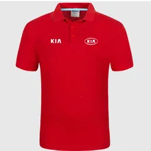 Высокое качество логотип Kia поло брендовые солнцезащитные очки в классическом стиле, Для мужчин Поло рубашка Для мужчин Повседневное однотонный короткий рукав хлопковые рубашки-поло