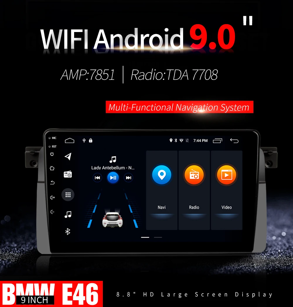 Top Kapud  Car Multimedia Player Android 9.0 No DVD Stereo System GPS  Wifi BT SWC Quad Core for BMW E46/M3/Rover 75/MG ZT/3 Series 0