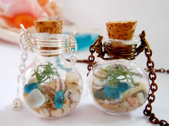Us 2115 10 Off10pcs Lake Michigan Beach Sand And Sea Glass Shell Necklacebridesmaid Gift Bridal Jewelry Make A Wish In Pendant Necklaces From