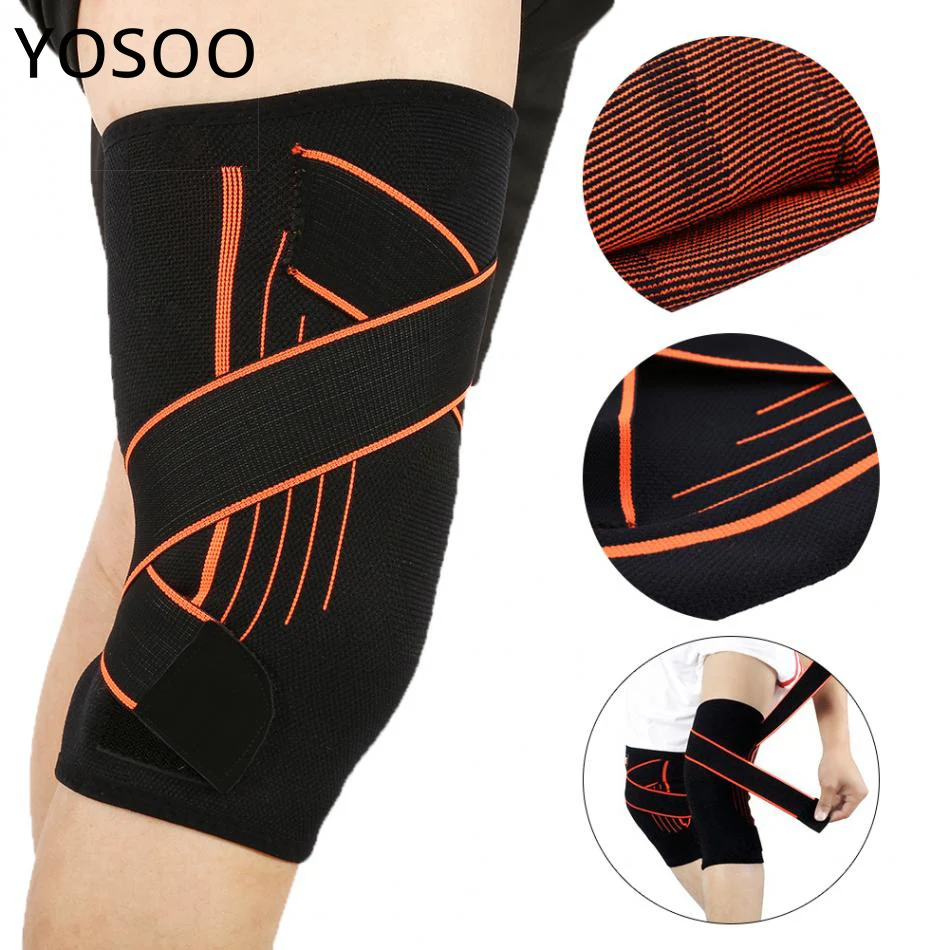 

1pcs Knee Support Compression Non-Slip Adjustable Eblow Knee Pad Brace Wrap Bandage Protector Stabilizer Support Knee Sleeve
