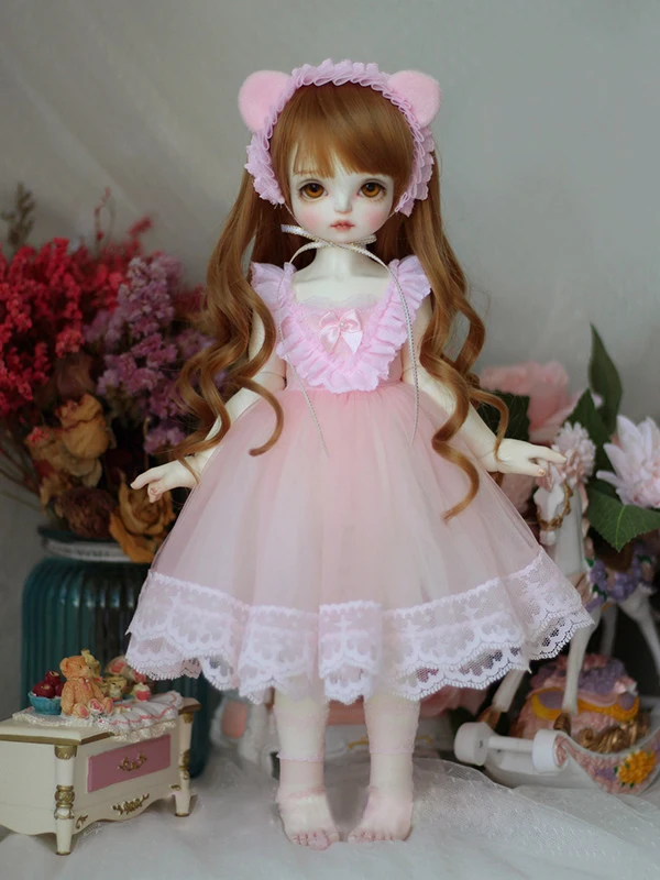 1/6 1/4 BJD Кукла платье свадебное платье милые медвежьи Уши Платье для 1/4 1/3 BJD SD кукла аксессуары для кукольной одежды костюм