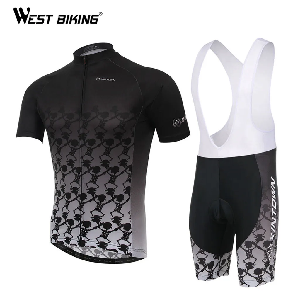 XINTOWN, мужские комплекты одежды для велоспорта MTB, Roupas Pro, велосипедная Джерси, короткая куртка, нагрудник, гелевая подкладка, шорты, штаны, быстро-дневные костюмы - Цвет: Black Bib Set