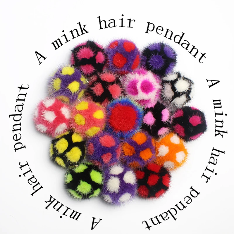 Fluffy Genuine Mink Hair Pompon Keychains Colorful PomPom Ball Football Pendent Key Ring Women Car Bag Hang Accessories Gift